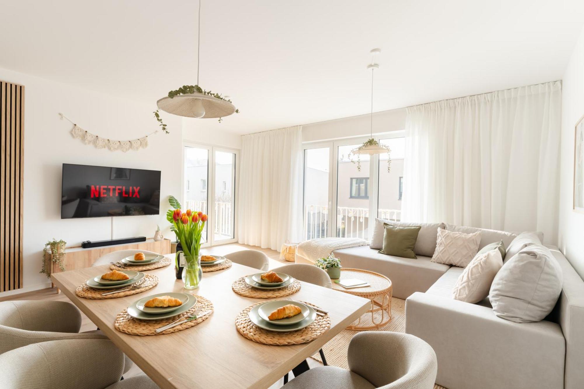 Neu - Premium-apartment Mit Balkon - Perfekt Fuer Familien, Gruppen Und Geschaeftsreisende * Leipzig
